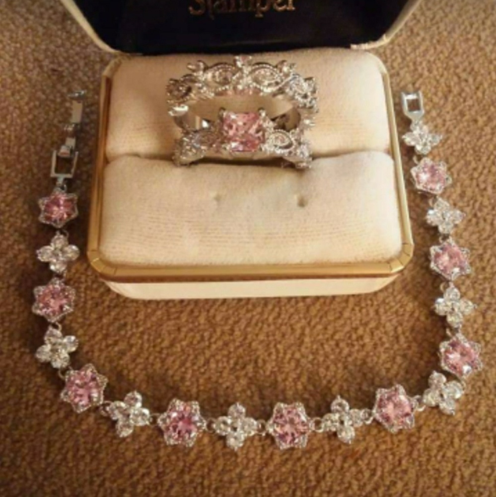 New pink topaz set